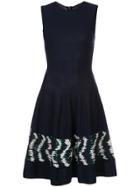 Oscar De La Renta Embroidered Skirt Dress - Blue