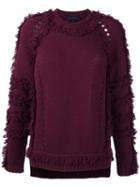 Belstaff Raw Edge Raglan Sleeve Jumper, Women's, Size: Medium, Red, Silk/wool/cashmere