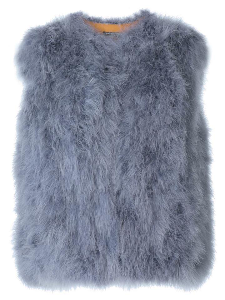 Yves Salomon Feathers Gilet - Blue