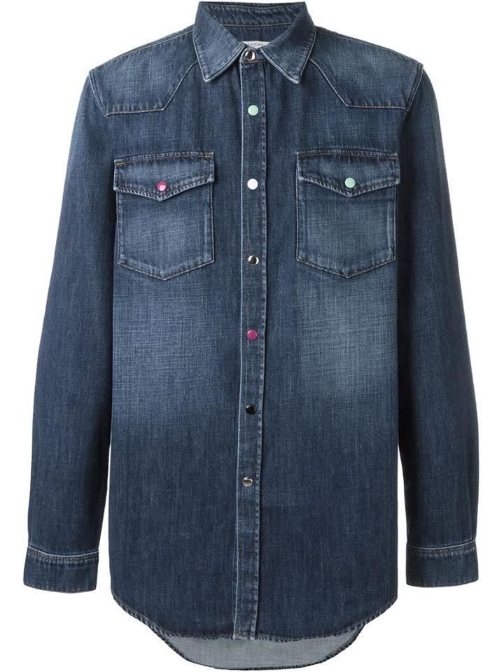 Givenchy Western Denim Shirt, Men's, Size: S, Blue, Cotton