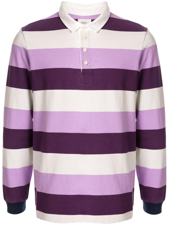 Kent & Curwen Striped Pattern Polo Shirt - Purple
