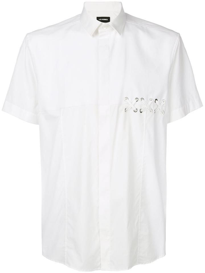 Les Hommes Lace-up Detail Shirt - White