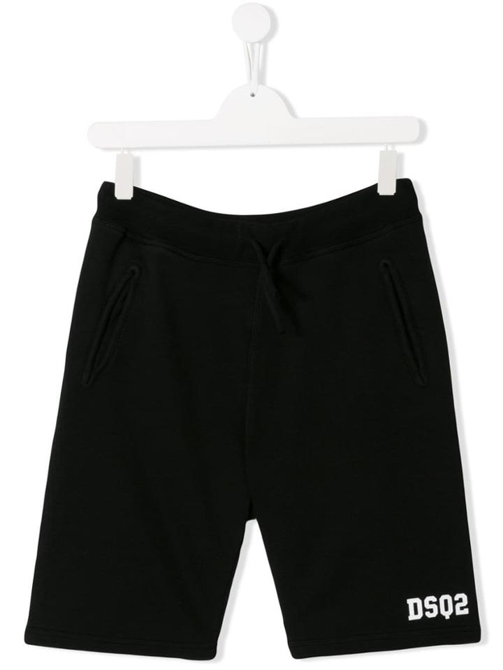 Dsquared2 Kids Teen Logo Print Track Shorts - Black