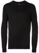 Boss Hugo Boss V-neck Jumper, Men's, Size: Small, Black, Virgin Wool