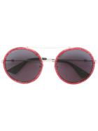 Gucci Eyewear Aviator Metal Temple Sunglasses - Pink & Purple