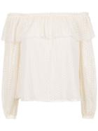 Nk Embroidered Off The Shoulder Blouse - White