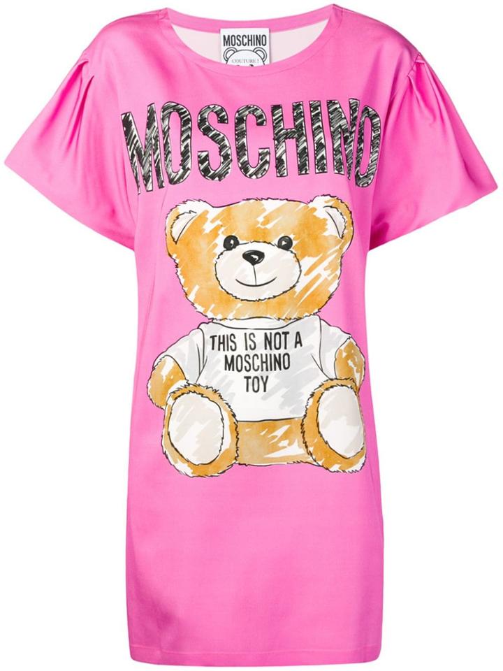 Moschino Brushstroke Teddy Bear Dress - Pink