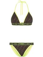 Fendi Ff Print Triangle Bikini - Brown