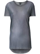 Avant Toi Round-neck Over Tulle T-shirt - Grey
