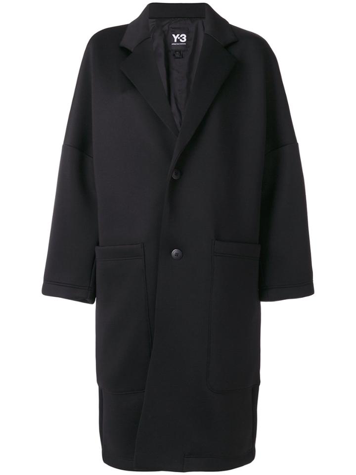 Y-3 Oversized Collared Coat - Black