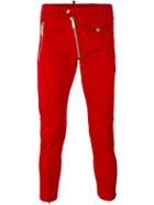 Dsquared2 - Zip Skinny Trousers - Men - Cotton/spandex/elastane - 44, Red, Cotton/spandex/elastane