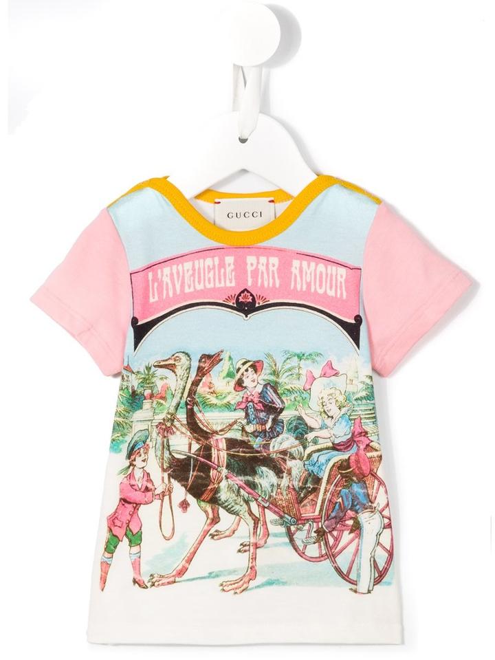 Gucci Kids L'aveugle Par Amour Print T-shirt, Girl's, Size: 18-24 Mth