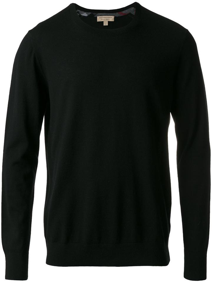 Burberry Crew Neck Jumper, Men's, Size: Xl, Black, Cashmere