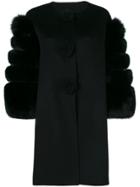 Ermanno Scervino Fur Sleeve Coat - Black