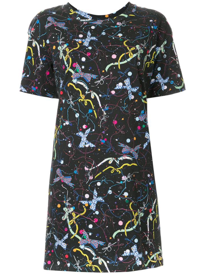 Romance Was Born Cosmos Bow T-shirt Dress - Black