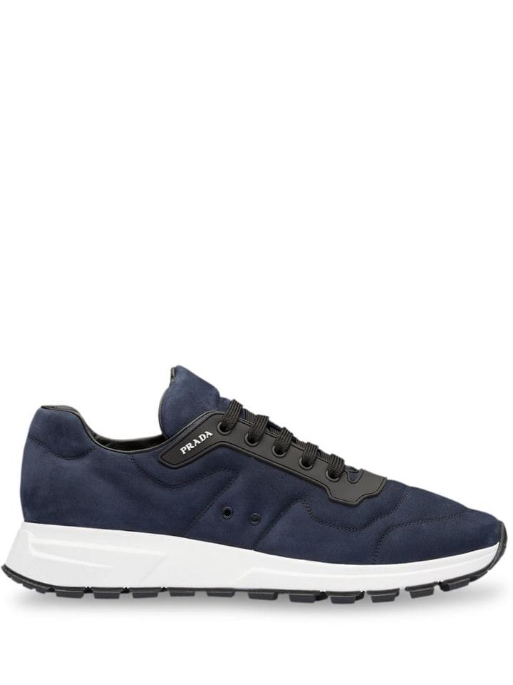 Prada Nubuck Leather Sneakers - Blue