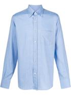 Canali Striped Long Sleeve Shirt - Blue