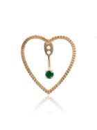 Yvonne Léon Gold Puce Coeur Et Dessous Emerald Earring - Metallic