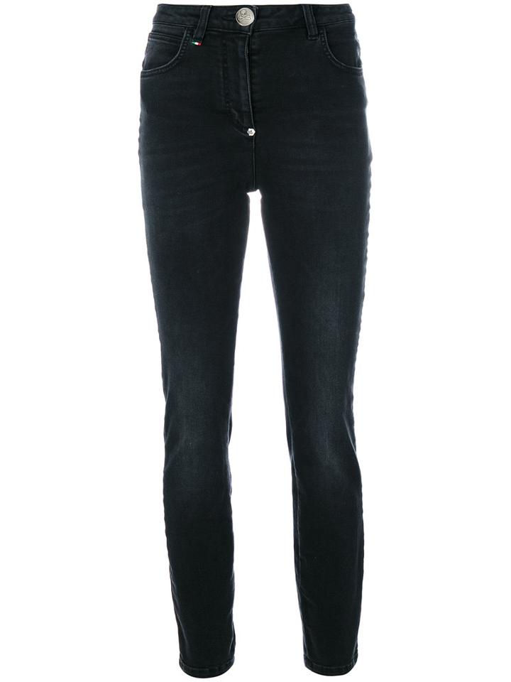 Philipp Plein - High-waisted Jeans - Women - Cotton/polyester/spandex/elastane - 26, Black, Cotton/polyester/spandex/elastane