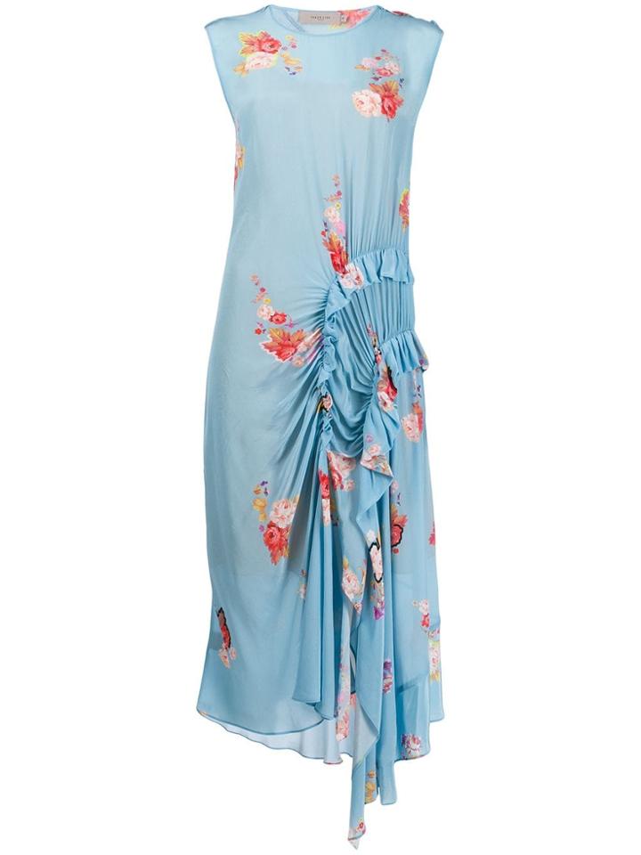 Preen Line Floral Print Dress - Blue