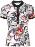 Red Valentino Tattoo Print Polo Top - Pink