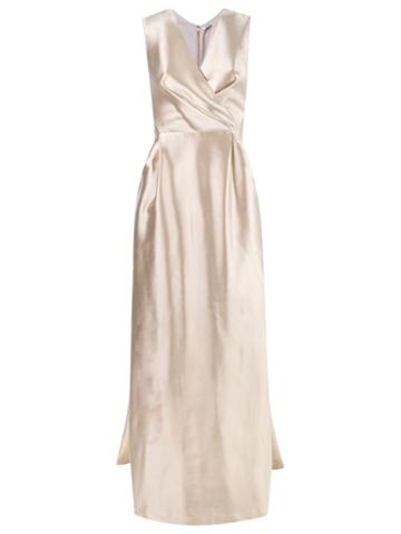 Tufi Duek Sleeveless Gown, Women's, Size: 38, White, Silk/acetate