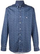 Etro Medallion Print Shirt, Men's, Size: 42, Blue, Cotton
