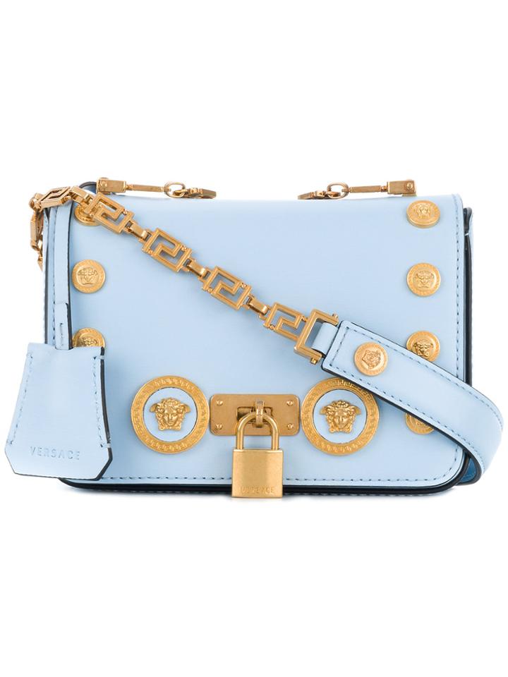 Versace Medusa Stud Icon Shoulder Bag - Blue