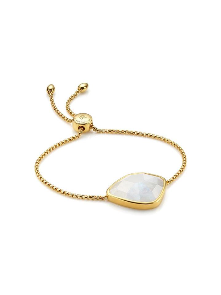 Monica Vinader Gp Siren Nugget Cocktail Chain Moonstone Bracelet -