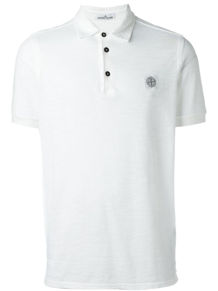 Stone Island Classic Polo Shirt, Men's, Size: Large, White, Cotton