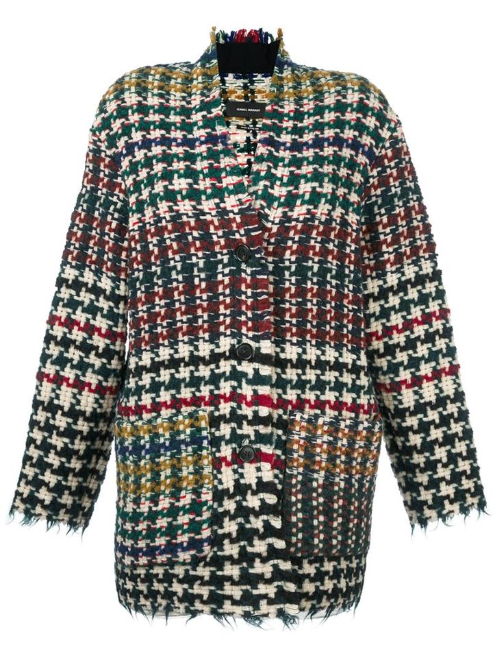 Isabel Marant 'diana' Houndstooth Tweed Jacket, Women's, Size: 40, Virgin Wool/polyamide/alpaca/virgin Wool