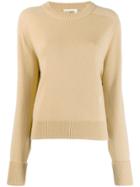 Chloé Cashmere Embroidered Logo Knitted Sweater - Neutrals