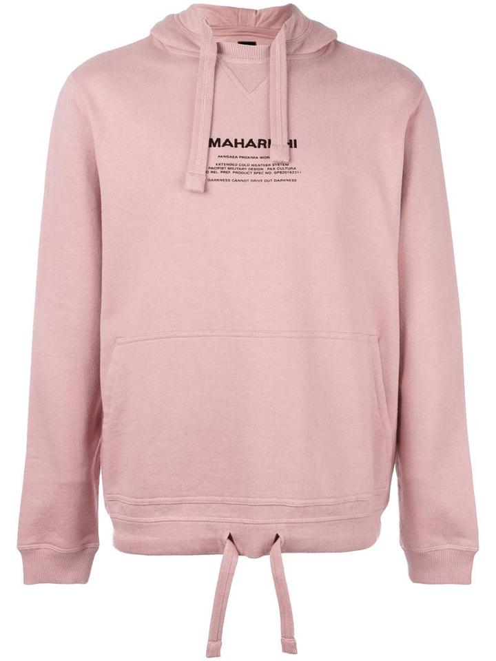 Maharishi Drawstring Hoodie, Men's, Size: Medium, Pink/purple, Organic Cotton