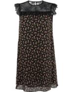 Philosophy Di Lorenzo Serafini Lace Yoke Mini Dress, Women's, Size: 44, Black, Silk/polyamide/polyester