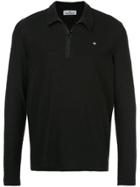 Stone Island Slub Knit Half Zip Sweater - Black