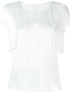 Norma Kamali Layered Fringed Blouse, Women's, Size: Xs, White, Polyester/spandex/elastane