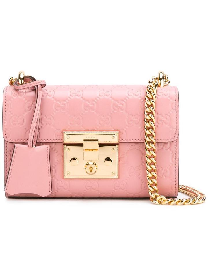 Gucci Padlock Signature Shoulder Bag, Pink/purple, Leather