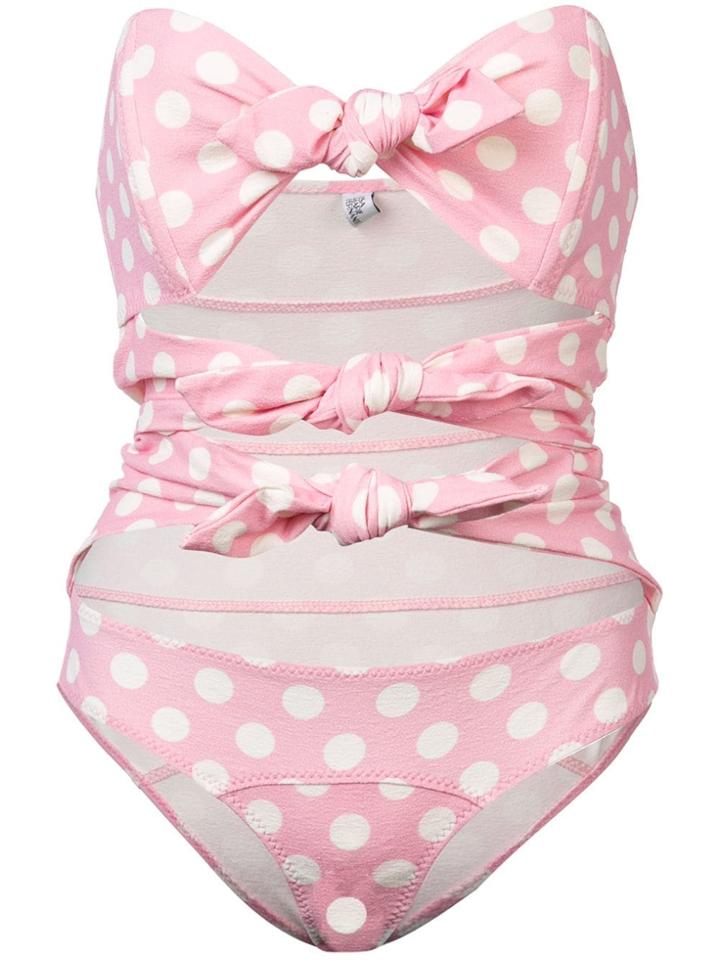 Lisa Marie Fernandez Cut-detail Polka Dot Swimsuit - Pink