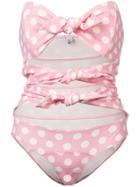 Lisa Marie Fernandez Cut-detail Polka Dot Swimsuit - Pink