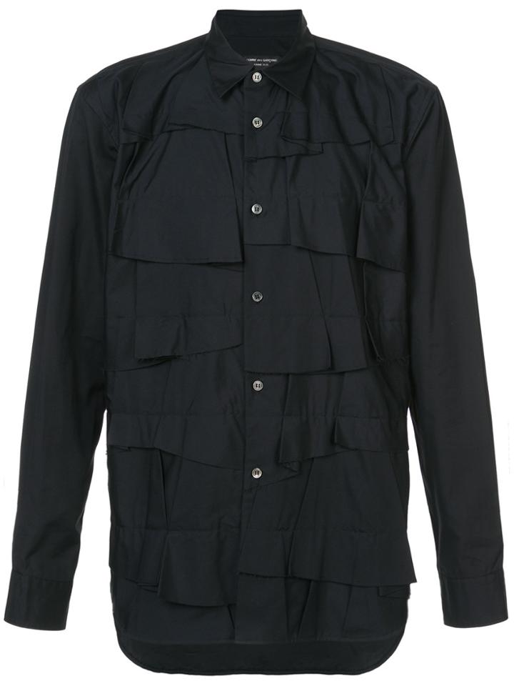 Comme Des Garçons Homme Plus Ruffle-trim Fitted Shirt - Black