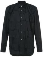 Comme Des Garçons Homme Plus Ruffle-trim Fitted Shirt - Black