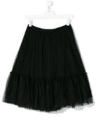 Msgm Kids Teen Tulle Pleated Skirt - Black