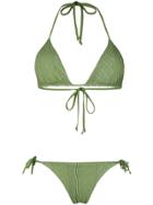 Fisico Textured Bikini Set - Green