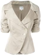 Giorgio Armani Vintage Ruched Short Sleeve Jacket, Women's, Size: 44, Nude/neutrals
