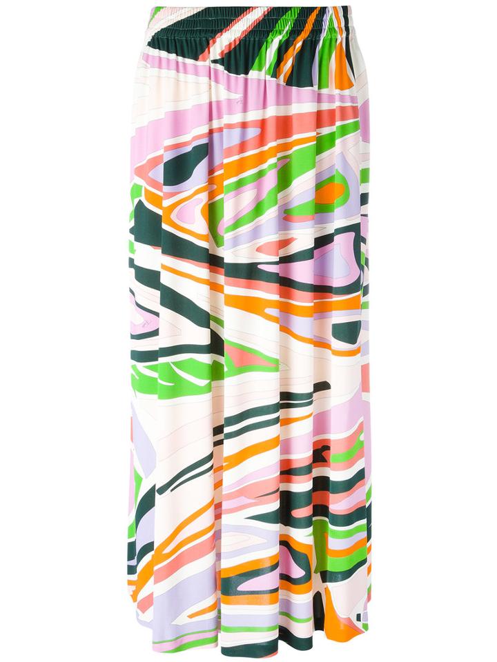 Emilio Pucci Printed Pleated Skirt, Women's, Size: 38, Viscose/silk