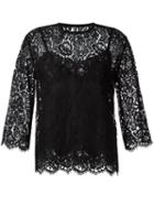 Dolce & Gabbana Lace Top, Women's, Size: 40, Black, Cotton/viscose/polyamide/polyamide