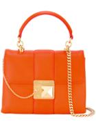 Sonia Rykiel - Fold-over Closure Tote - Women - Cotton/calf Leather - One Size, Yellow/orange, Cotton/calf Leather