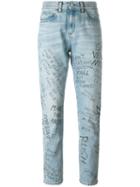 Gucci Panther Graffiti Jeans, Women's, Size: 28, Blue, Cotton