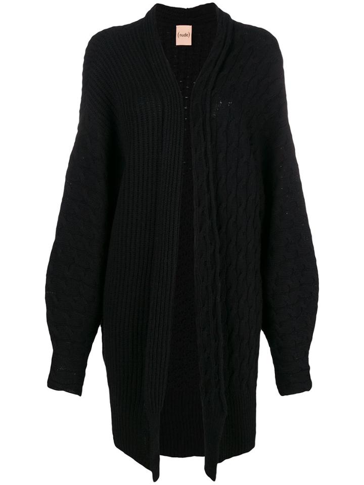 Nude Knitted Cardigan - Black