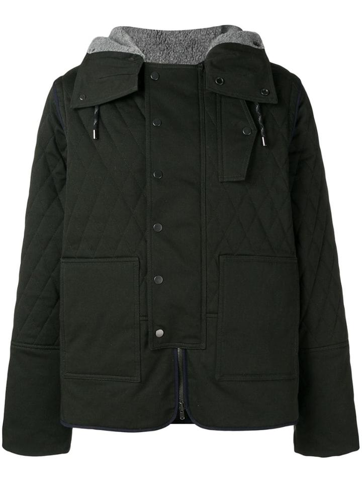Pringle Of Scotland Quilted Twill Jacket In Hunter - Green